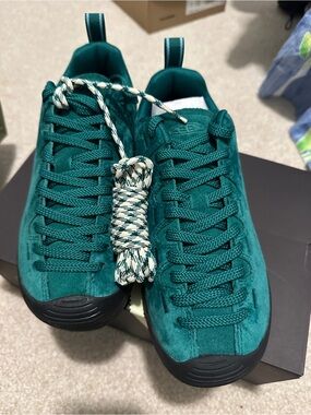 Keen Teal Suede Lace-Up Sneaker with Black Sole